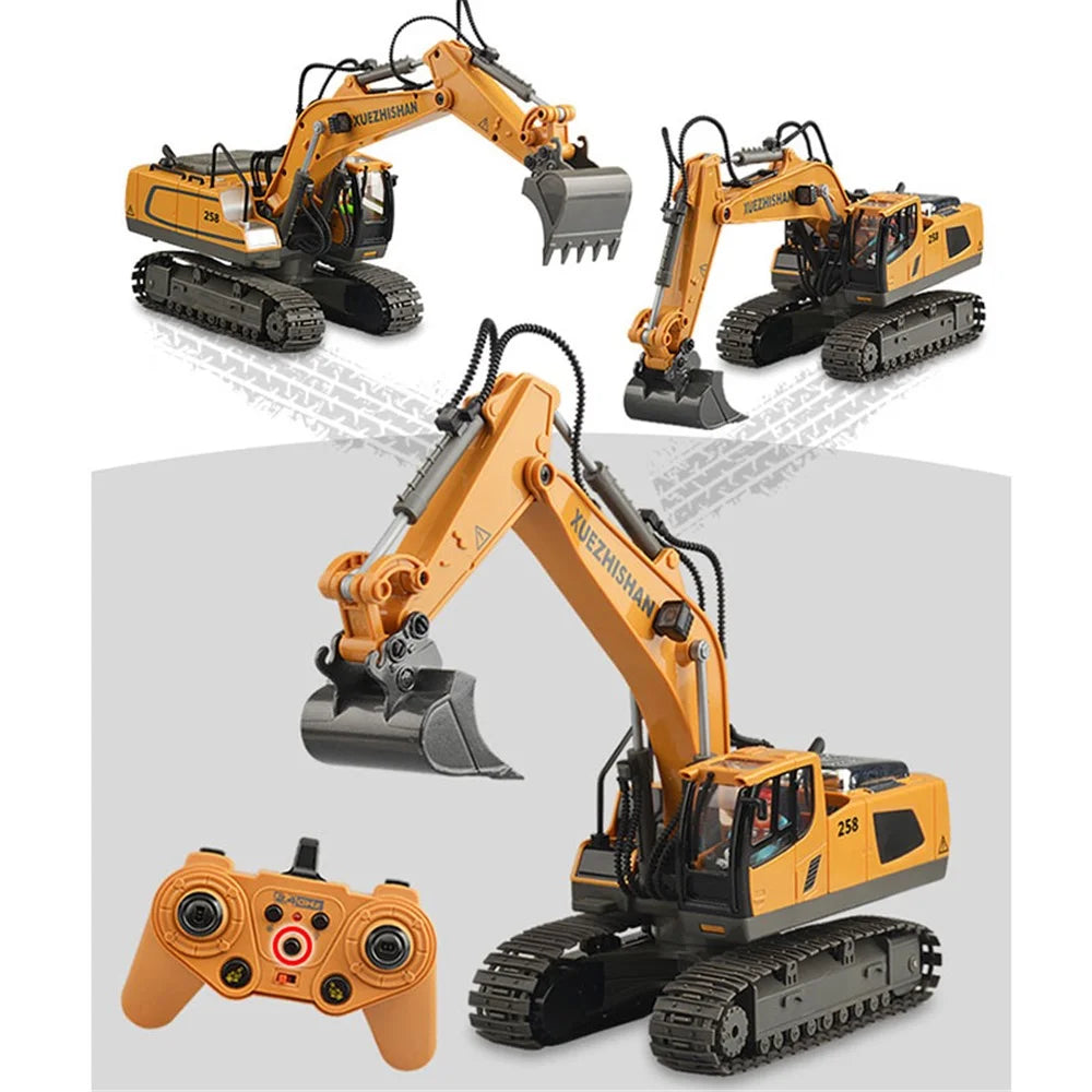 1034 Plastic 1:20 2.4G RC Engineering Vehicle Remote Control 680 Degrees Rotation 11 Channel Crawler Excavator Kids Toy with Light Music - 6