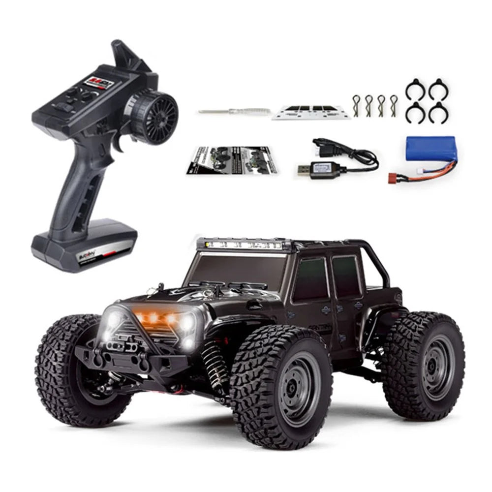 16103 2.4G RC Car Toy 1:16 Children Electric Four-wheel Truck High Speed Off-road Remote Control Car Toy with LED Light - Black - 1