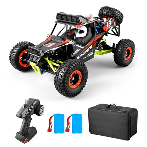 2026 RC Car 1:12 Scale 4WD 50km/h Rock Crawler 2.4Ghz Remote Control Off-Road Racing Car Toy with 2 Batteries for Adults Boys Kids - Red - 1