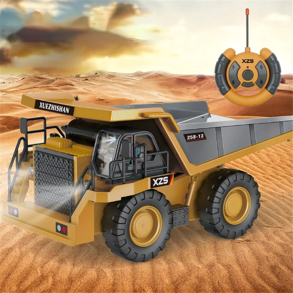 BC258-13 1/24 RC Dump Truck 6-Channel Remote Control Truck Construction Vehicle Toys for Kids Boys and Girls - 3