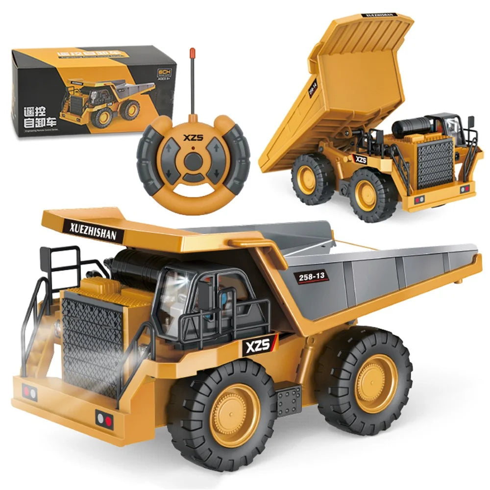 BC258-13 1/24 RC Dump Truck 6-Channel Remote Control Truck Construction Vehicle Toys for Kids Boys and Girls - 5