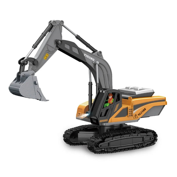 BC1051 8-Channel RC Excavator 1/22 Scale Remote Control Excavator Alloy Construction Vehicle Tractor Toys for Boys and Girls - 3