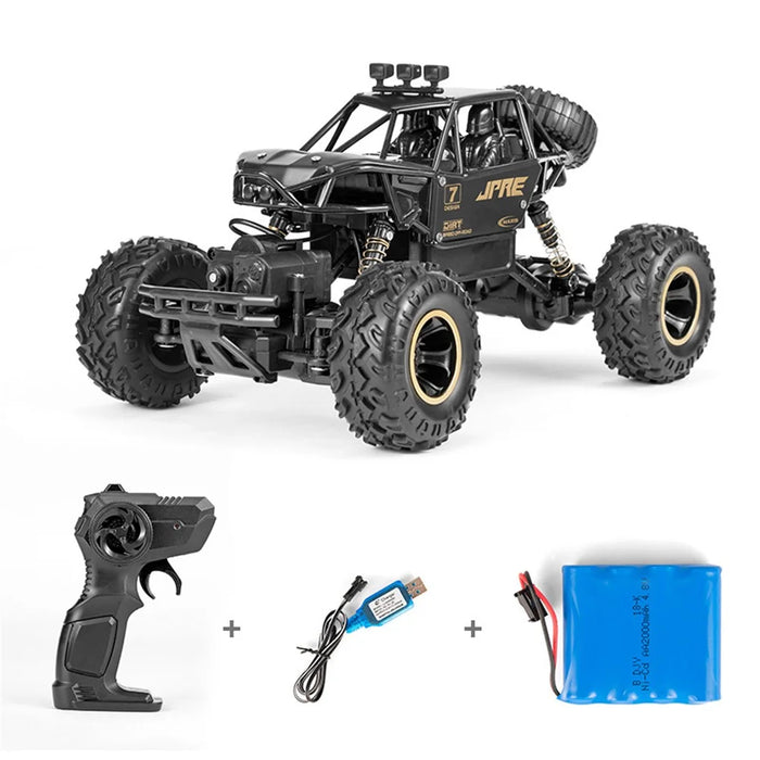 6241 2.4G RC Climbing Car 4WD Shock Absorber Alloy Car 4CH Off-Road Vehicle Toy Support 45-Degree Tilted Climbing - Black - 1