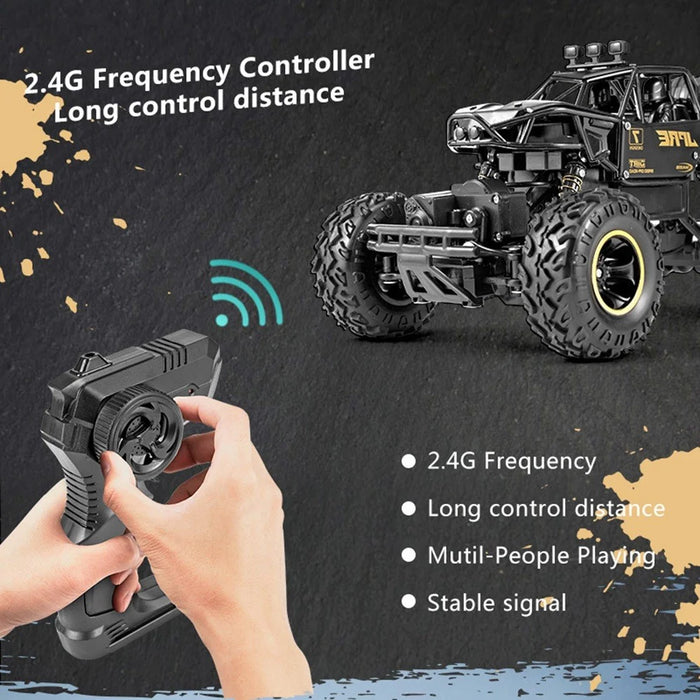 6241 2.4G RC Climbing Car 4WD Shock Absorber Alloy Car 4CH Off-Road Vehicle Toy Support 45-Degree Tilted Climbing - Black - 5