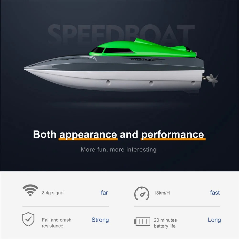 806 Adult Kids RC Boat 2.4Ghz 18Km/h Underwater Toy Remote Control Boat, with 1 Battery - Red - 3