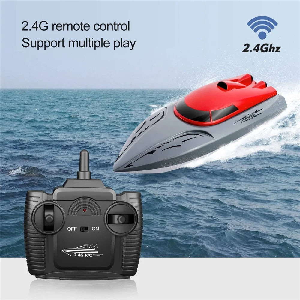 806 Adult Kids RC Boat 2.4Ghz 18Km/h Underwater Toy Remote Control Boat, with 1 Battery - Red - 5