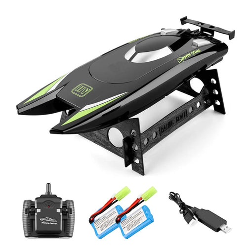805 2.4G 30Km/h High Speed Remote Control Racing Boat Dual Motor RC Boat for Kids Adults, with 2 Batteries - Black - 1