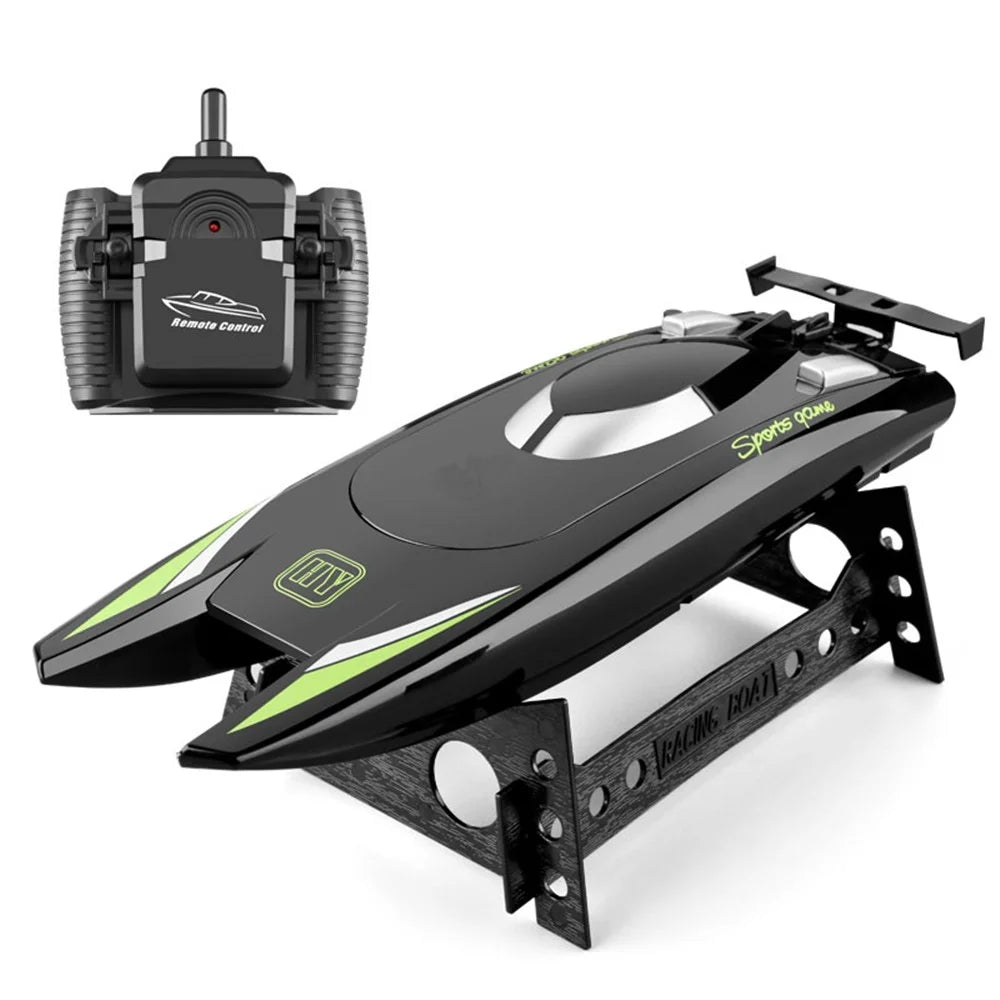 805 2.4G 30Km/h High Speed Remote Control Racing Boat Dual Motor RC Boat for Kids Adults, with 2 Batteries - Black - 2