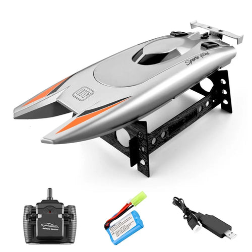 805 Remote Control Racing Boat 2.4G 30Km/h High Speed Dual Motor RC Boat for Kids Adults, with 1 Battery - Grey - 1