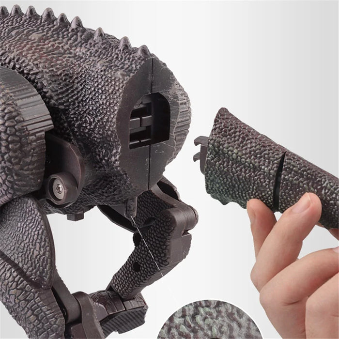 SM190 2.4G 8 Channel RC Walking Dinosaur Toy for Kids Simulation Tyrannosaurus Electric Robot Dinosaur with LED Lights, Sounds, Spray, Dinosaur Toys for Boys and Girls - Grey / Red - 3