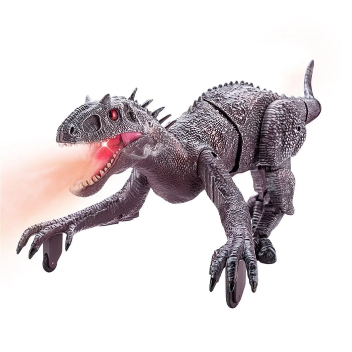 SM190 2.4G 8 Channel RC Walking Dinosaur Toy for Kids Simulation Tyrannosaurus Electric Robot Dinosaur with LED Lights, Sounds, Spray, Dinosaur Toys for Boys and Girls - Grey / Red - 6