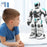 BG1532 2.4G RC Robot Intelligent Voice / Gesture Sensing Control Programmable Robot Model Toy with LED Light for Children - White - 2