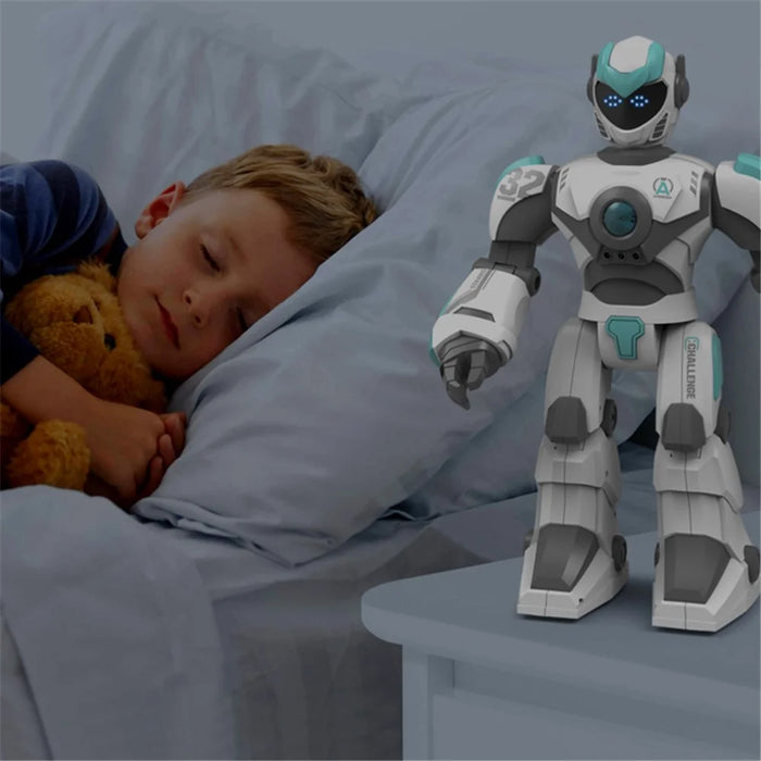 BG1532 2.4G RC Robot Intelligent Voice / Gesture Sensing Control Programmable Robot Model Toy with LED Light for Children - White - 4