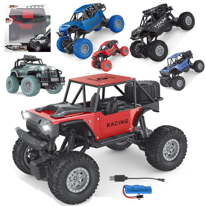 6086 1 / 18 20km / h RC Alloy Car 4-Channel Off-Road Vehicle Kids Remote Control Racing Car Toy with Light - Red - 2