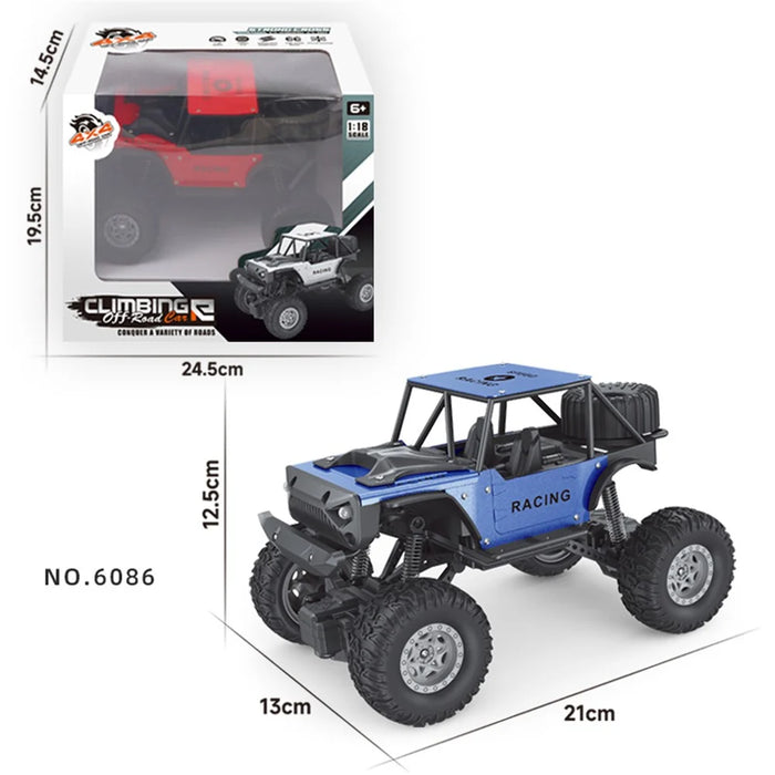 6086 1 / 18 20km / h RC Alloy Car 4-Channel Off-Road Vehicle Kids Remote Control Racing Car Toy with Light - Red - 3