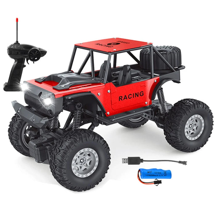 6086 1 / 18 20km / h RC Alloy Car 4-Channel Off-Road Vehicle Kids Remote Control Racing Car Toy with Light - Red - 5