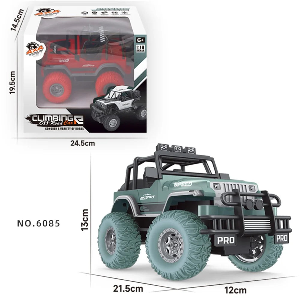 6085 1 / 18 Scale 20km / h RC Car 4-Channel Climbing Off-Road Vehicle Remote Control Racing Car Toy with Light for Kids - Green - 3