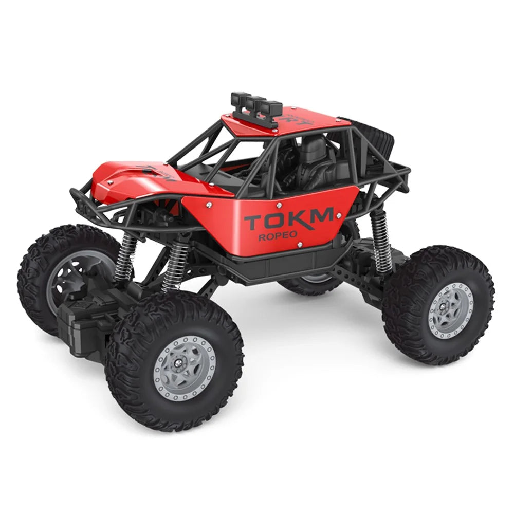 6071 / 6083 4-Channel RC Car 1:18 Scale 20km / h Climbing Off-Road Vehicle Remote Control Alloy Racing Car Toy for Kids - Black  /  Red - 1