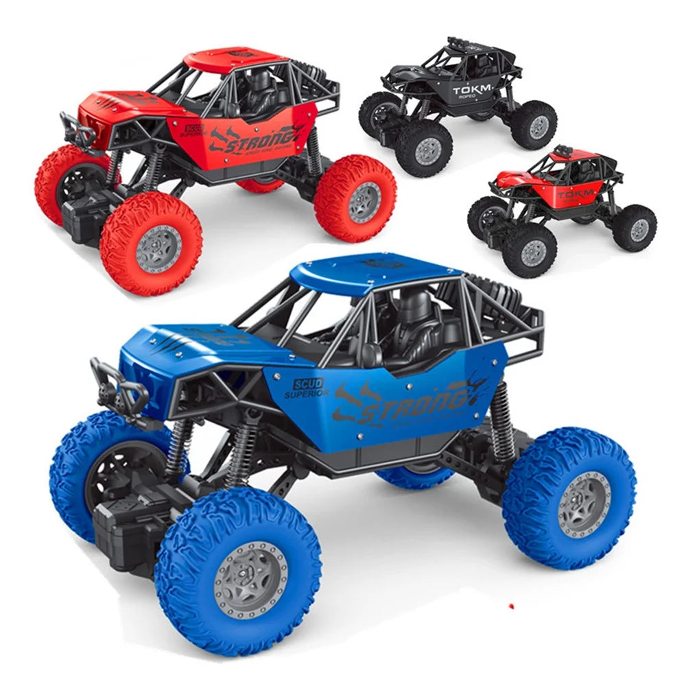 6071 / 6083 4-Channel RC Car 1:18 Scale 20km / h Climbing Off-Road Vehicle Remote Control Alloy Racing Car Toy for Kids - Black  /  Red - 4
