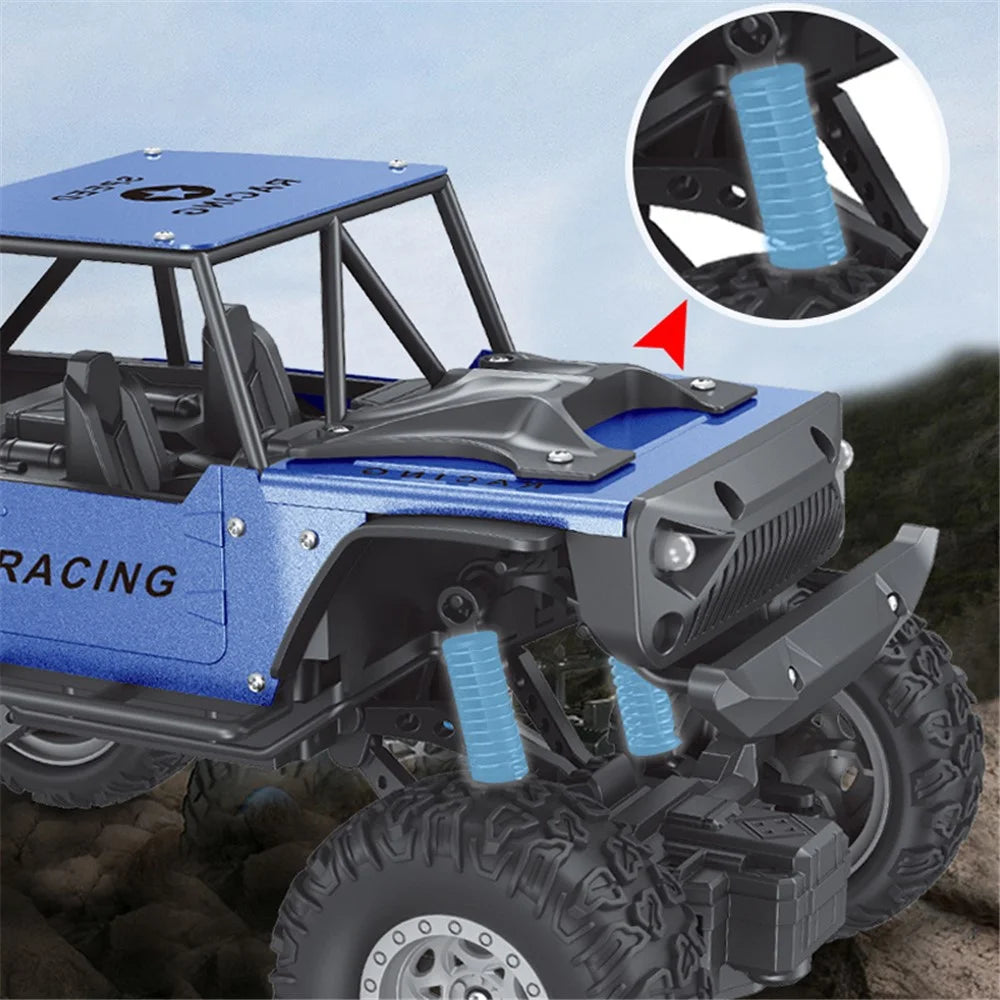6071 / 6083 4-Channel RC Car 1:18 Scale 20km / h Climbing Off-Road Vehicle Remote Control Alloy Racing Car Toy for Kids - Black  /  Red - 6