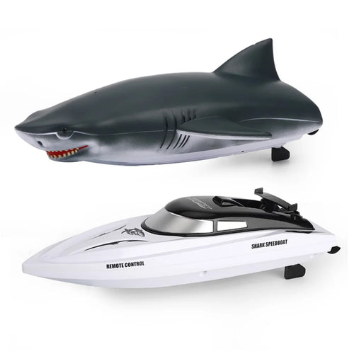 RH705 2 in 1 Stunt RC Boat Toy 2.4GHz Remote Control Water Shark Speed Boat Double Motor Powered - 1