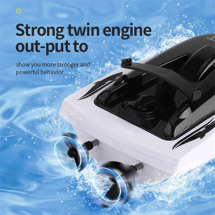 RH705 2 in 1 Stunt RC Boat Toy 2.4GHz Remote Control Water Shark Speed Boat Double Motor Powered - 6