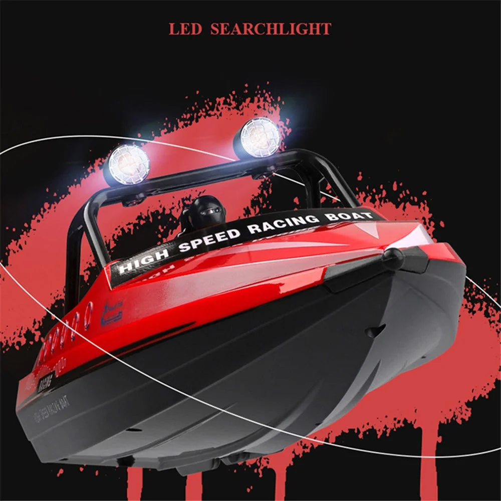 WLTOYS WL917 High-Speed Racing Boat Remote Control Competitive Boat with Lights, Propeller 16Km / h Speedboat Model Toy for Kids - Red - 2