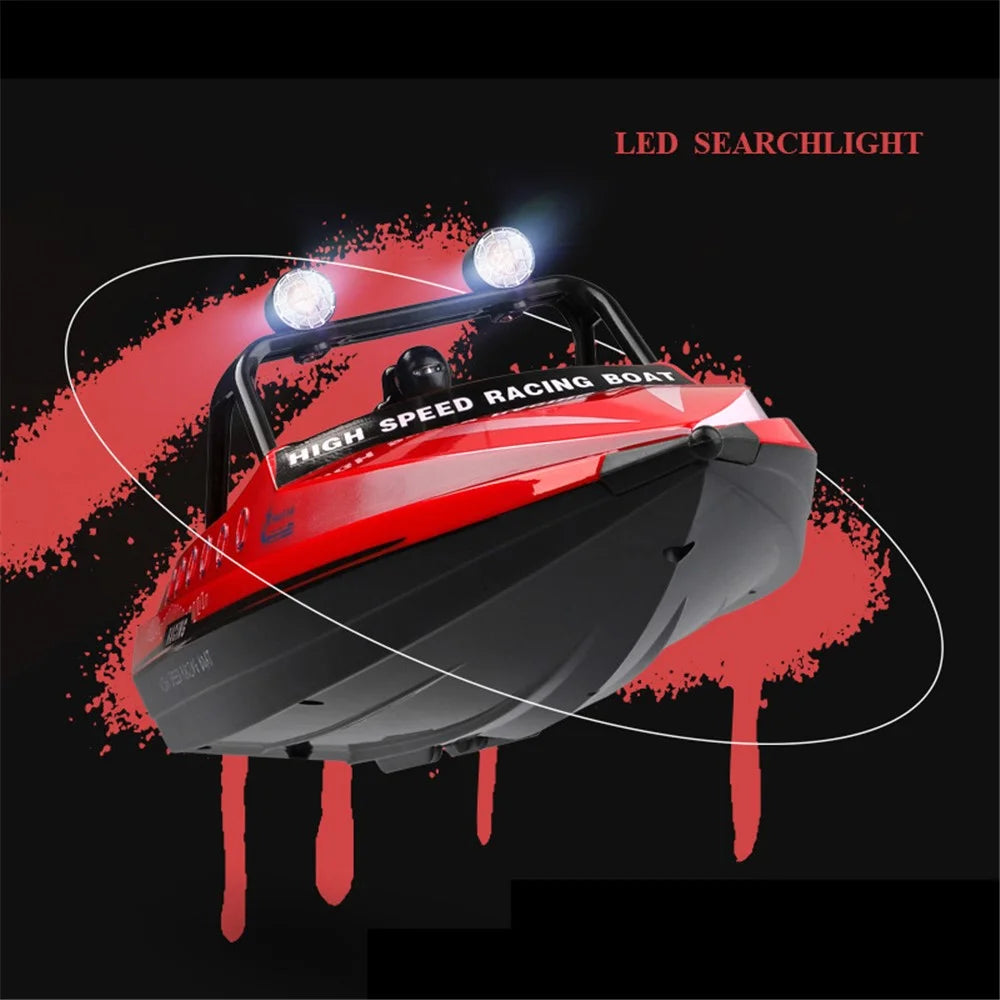 WLTOYS WL917 High-Speed Racing Boat Remote Control Competitive Boat with Lights, Propeller 16Km / h Speedboat Model Toy for Kids - Red - 5