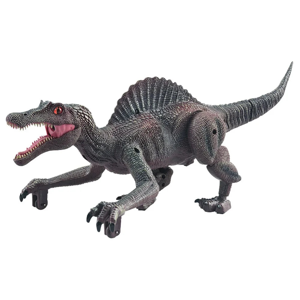 SM011 Kids RC Spray Dinosaur Toy Electric Mechanical Spinosaurus Model Toy with Light Music Educational Toy - Black - 1