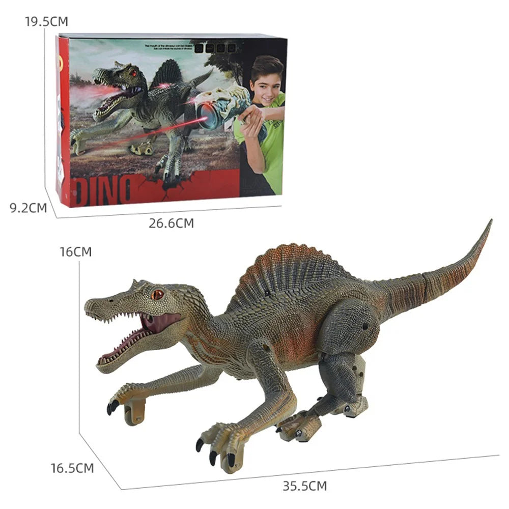 SM011 Kids RC Spray Dinosaur Toy Electric Mechanical Spinosaurus Model Toy with Light Music Educational Toy - Black - 5