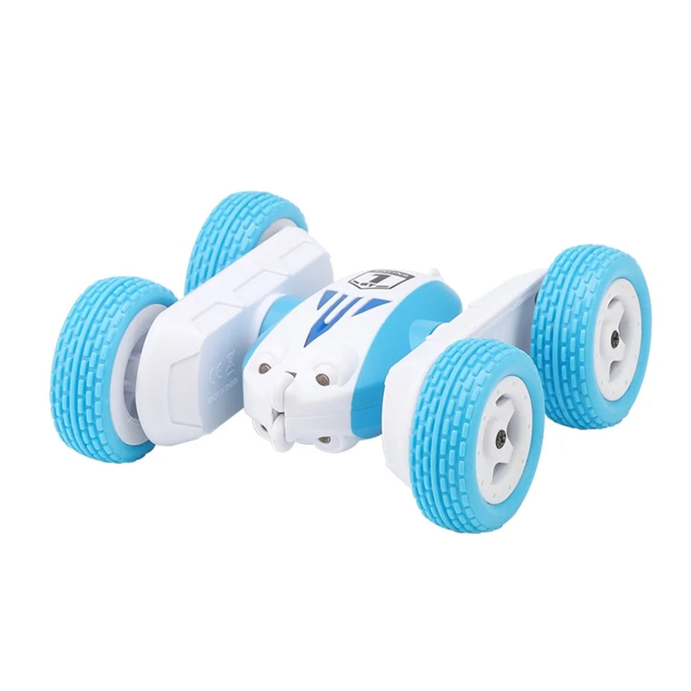 GT1 Mini 2.4G RC Car Double-Sided Stunt Drift Rolling Remote Control Off-road Car Children Boys Toy - Blue - 2