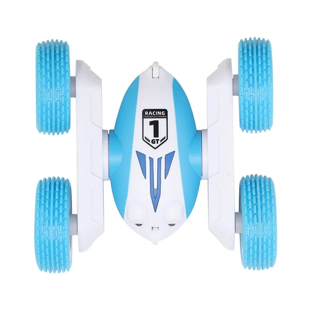 GT1 Mini 2.4G RC Car Double-Sided Stunt Drift Rolling Remote Control Off-road Car Children Boys Toy - Blue - 3