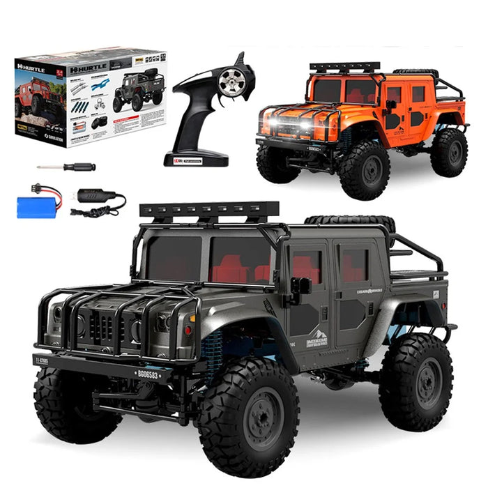 BG1535 1 / 12 Full-Scale Off-Road Vehicle 2.4G 4WD High-Speed RC Car Alloy Climbing Car IPX4 Waterproof Car Model Toys - Black Grey - 2