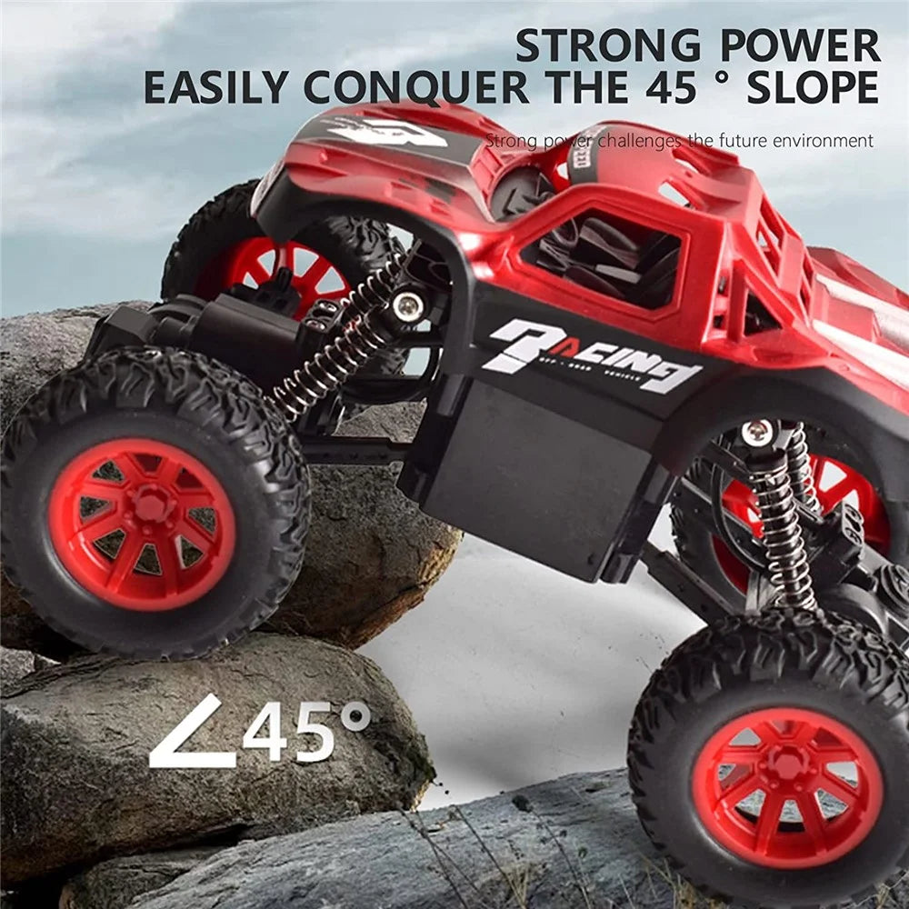 Children 2.4Ghz Alloy Climbing Car Electric 4WD Remote Control Off-Road Stunt Car Toys for Birthday, Christmas Gift - Red - 3