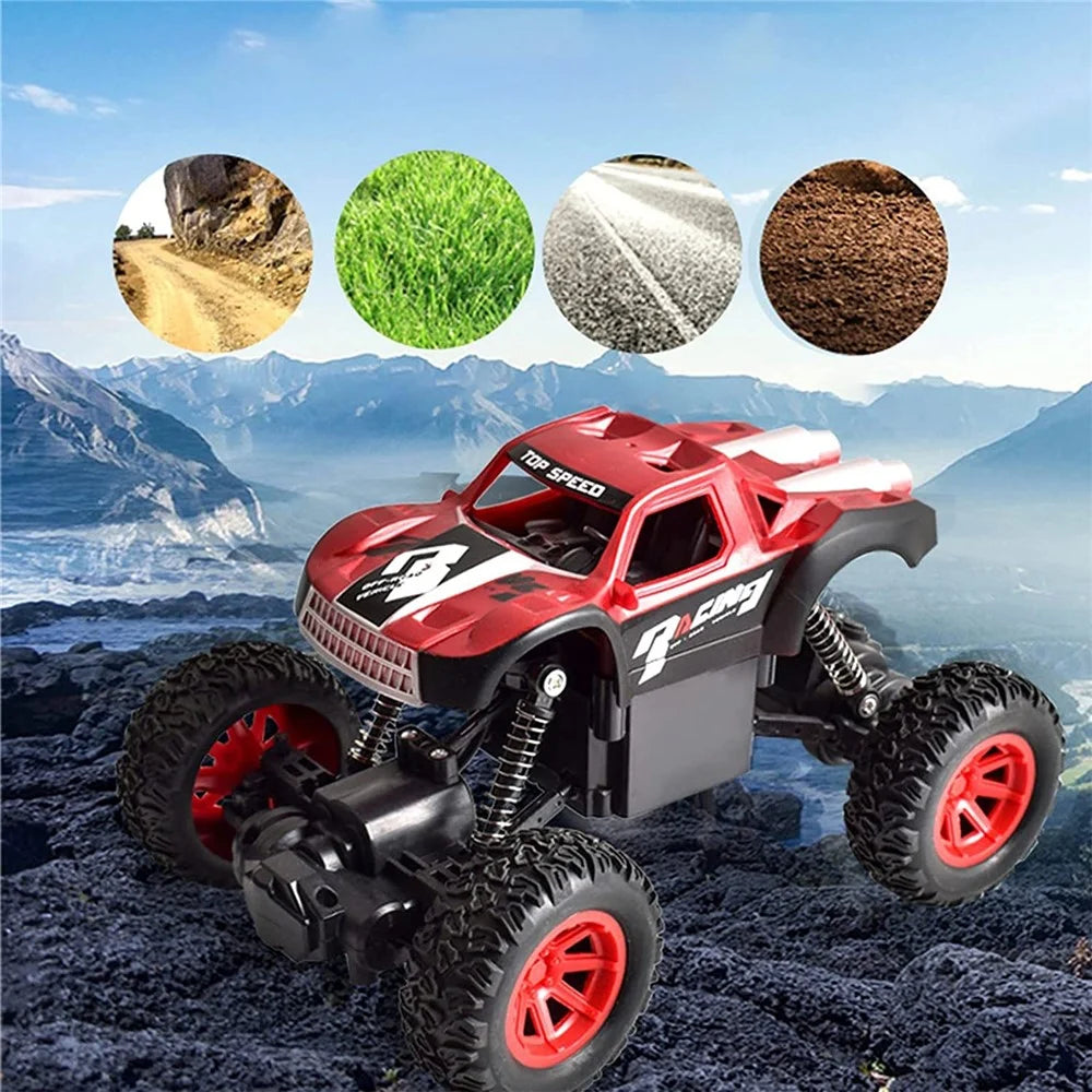 Children 2.4Ghz Alloy Climbing Car Electric 4WD Remote Control Off-Road Stunt Car Toys for Birthday, Christmas Gift - Red - 4