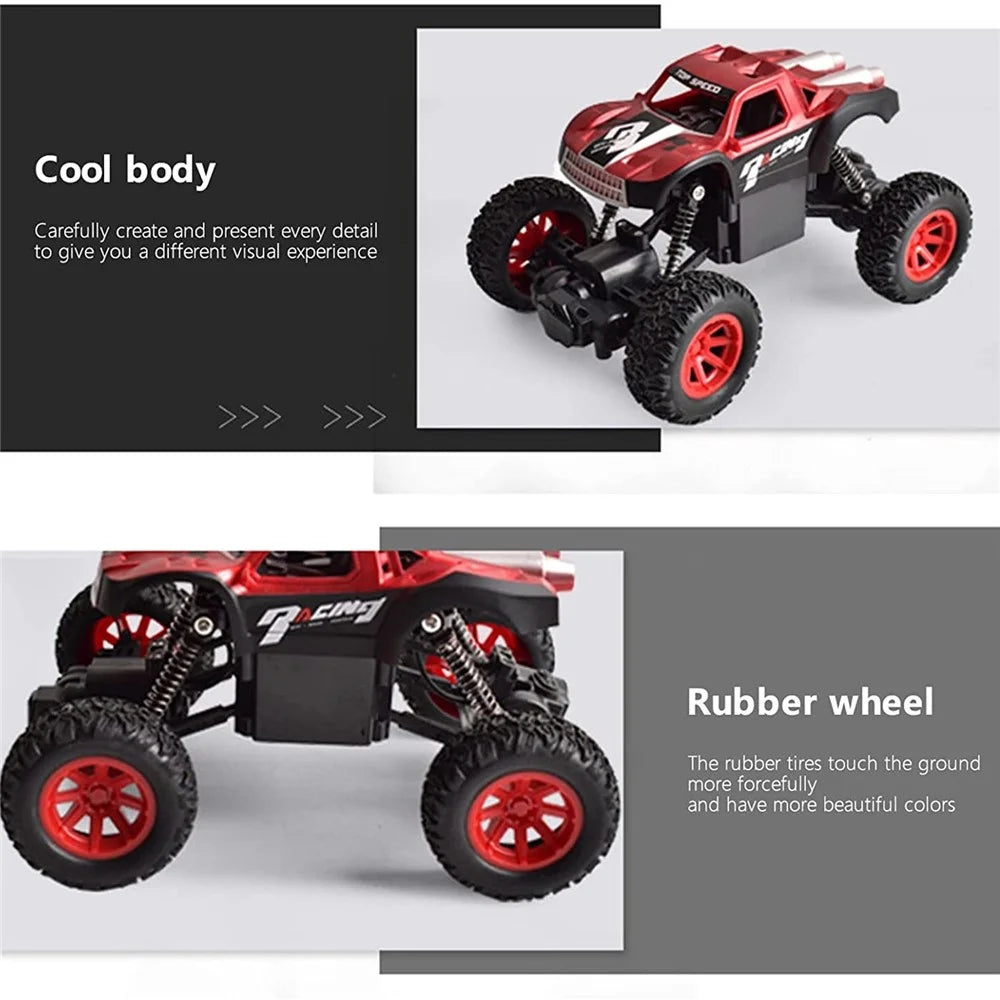 Children 2.4Ghz Alloy Climbing Car Electric 4WD Remote Control Off-Road Stunt Car Toys for Birthday, Christmas Gift - Red - 6