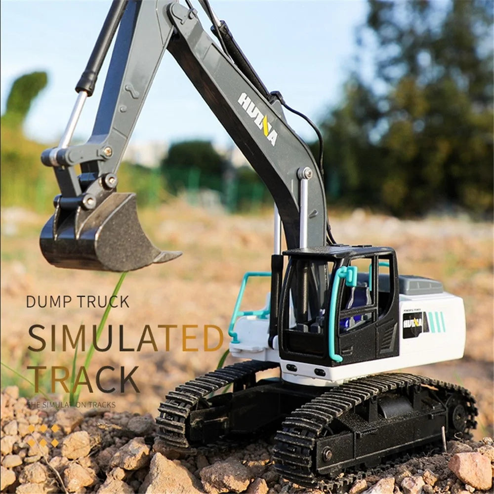 HUINA 1:24 Scale 9 Channels Remote Control Kids Simulation RC Excavator Toy Hobby Grade Construction Vehicle Children Gift - 4