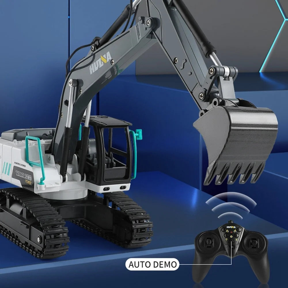 HUINA 1:24 Scale 9 Channels Remote Control Kids Simulation RC Excavator Toy Hobby Grade Construction Vehicle Children Gift - 5