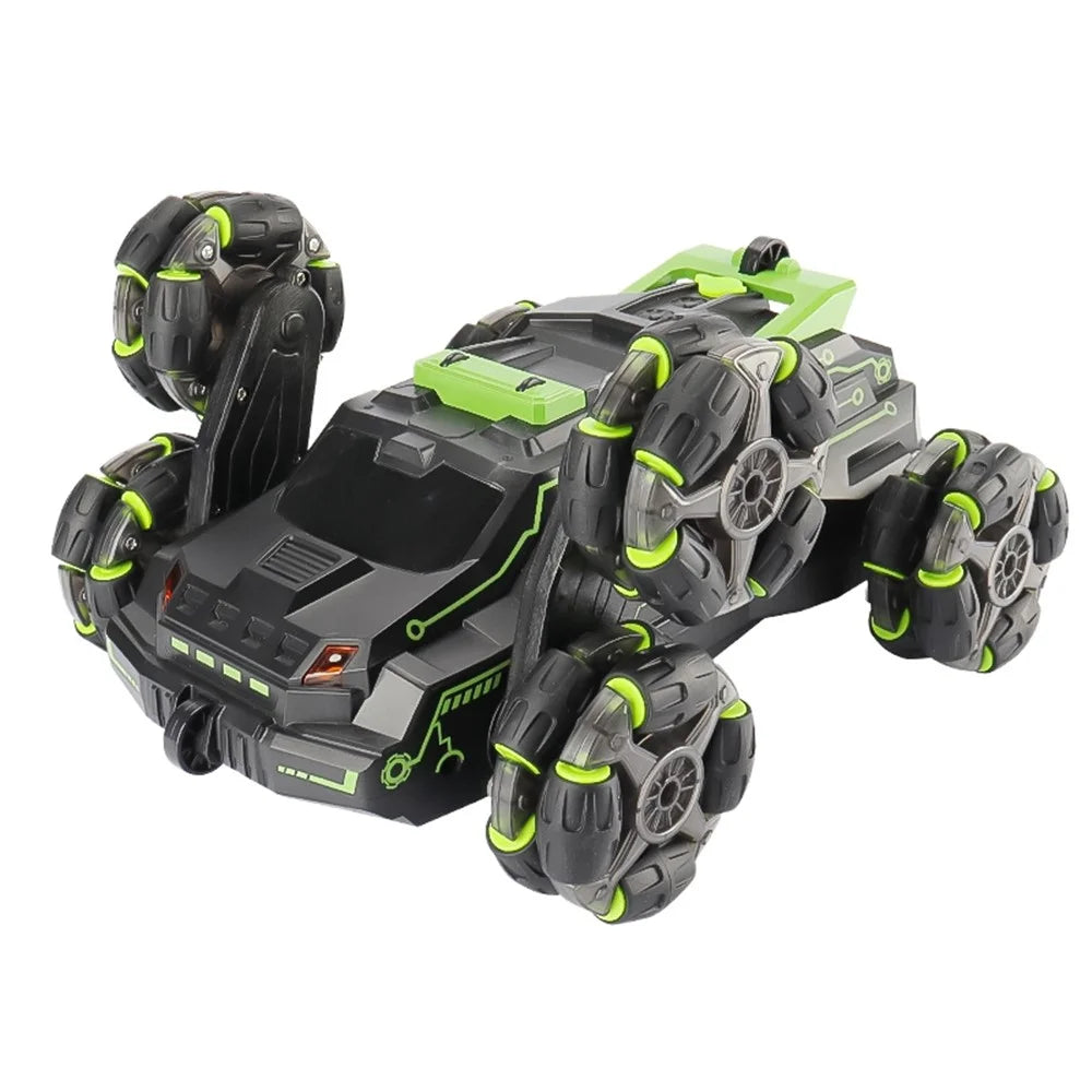 JJRC JC03 Children 4WD 2.4GHz RC Car 360-Degree Rotating Stunt Car Electric Vehicle Toy with Light / Spray Fog Function - Green - 1