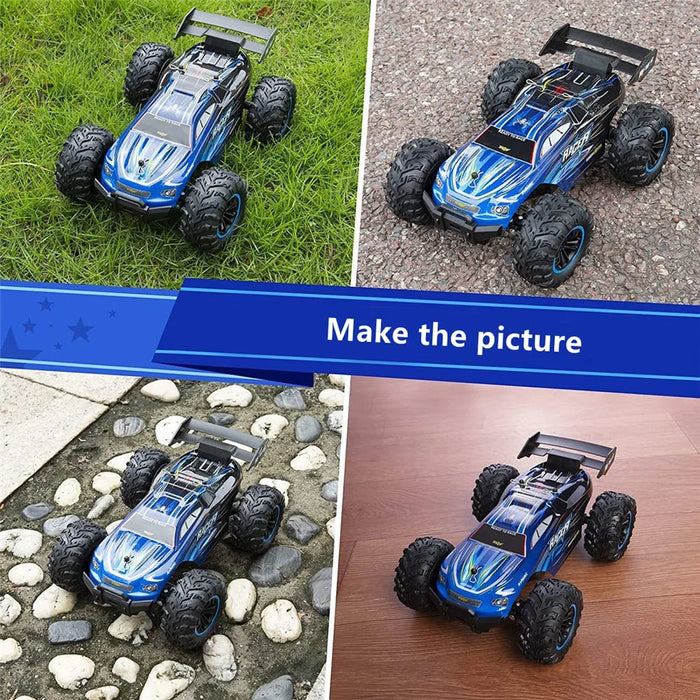 KYAMRC KY-1820A 1:18 2.4G Remote Control Off-road Car Rubber Tire Shock Absorbing RC Car Children Toy Gift - Blue - 5