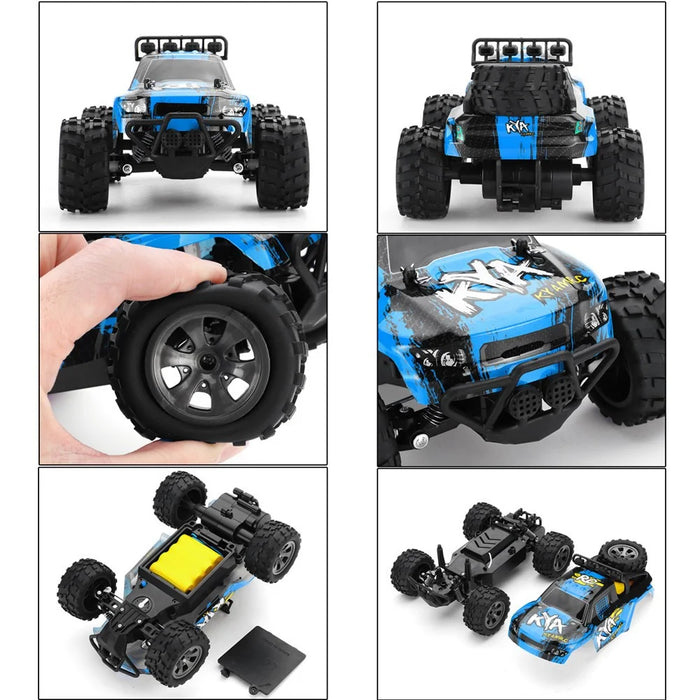 KYAMRC KY-1886A 1:18 2.4G High Speed Pickup RC Car Kids Toy Shock Absorbing Four Wheel Remote Control Car - Blue - 2