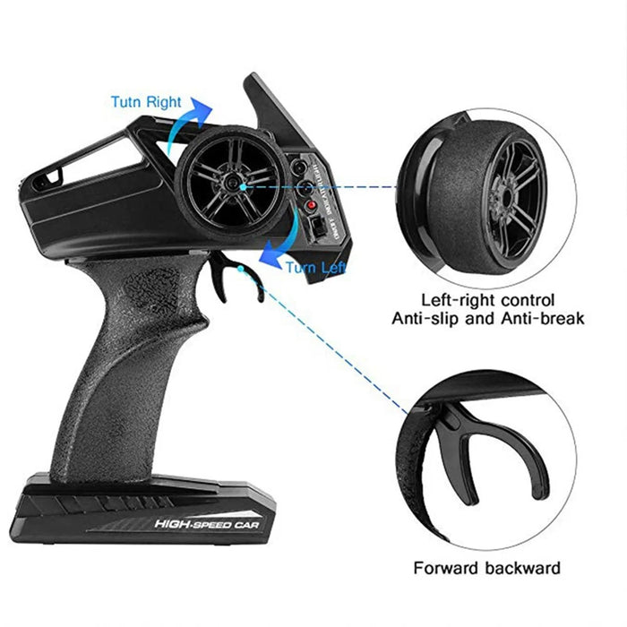 KYAMRC KY-1886A 1:18 2.4G High Speed Pickup RC Car Kids Toy Shock Absorbing Four Wheel Remote Control Car - Blue - 4