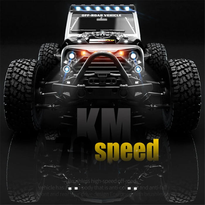 JJRC Q117-C 1:16 RC Off-Road Jeep Vehicle Four Wheel Brushless Motor High Speed Kids 2.4G Remote Control Car Toy - Black / Red - 3