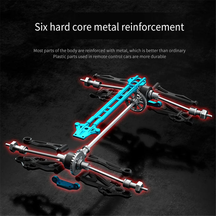 JJRC Q117-C 1:16 RC Off-Road Jeep Vehicle Four Wheel Brushless Motor High Speed Kids 2.4G Remote Control Car Toy - Black / Red - 5