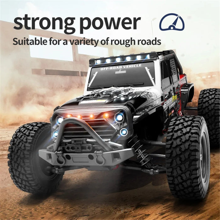 JJRC Q117-C 1:16 RC Off-Road Jeep Vehicle Four Wheel Brushless Motor High Speed Kids 2.4G Remote Control Car Toy - Black / Red - 6