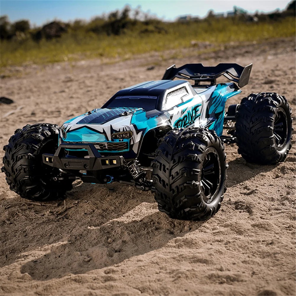 JJRC Q117-B 1 / 16 4WD 70 Km / h High-Speed Off-Road Vehicle 2.4G Brushless Remote Control Climbing Car with LED Headlights - Blue - 6