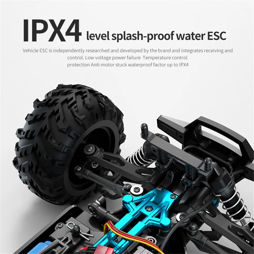 JJRC Q117-A 2.4G 1 / 16 4WD Off-Road Vehicle 70 Km / h High-Speed Climbing Car IPX4 Splash-Proof ESC RC Car with LED Headlights - Red - 3