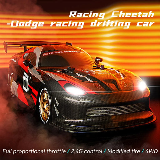 JJRC Q116 1 / 16 16 Km / h Dodge Drifting Car 2.4GHz 4WD RC Racing Car with Front / Rear Lights - Black - 2