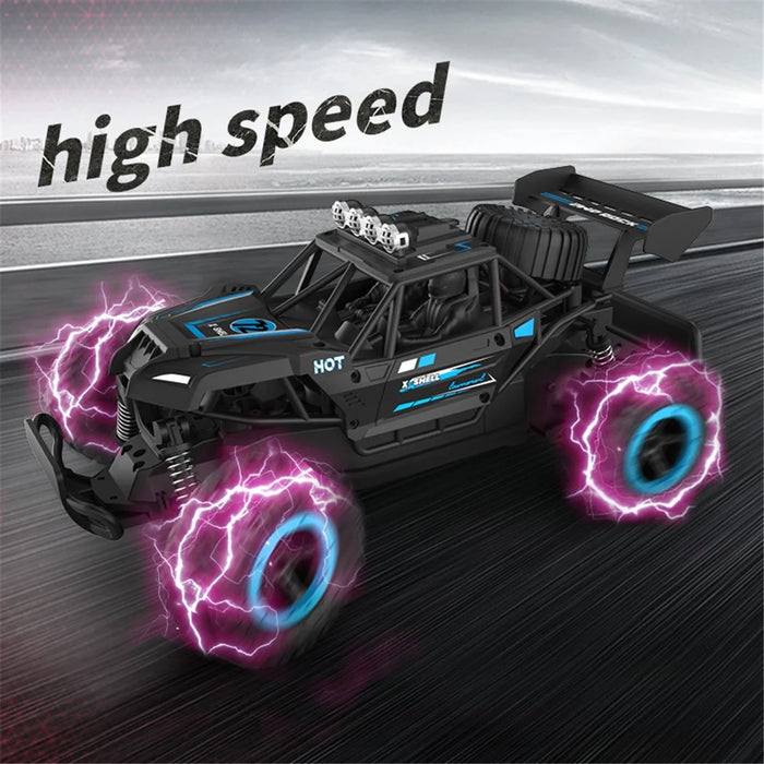 JJRC Q102 2.4G Full Scale Remote Control Racing Truck High-Speed Two-Wheel Drive Off-Road Vehicle Crash Resistance RC Car Toy - Black  /  Red - 4