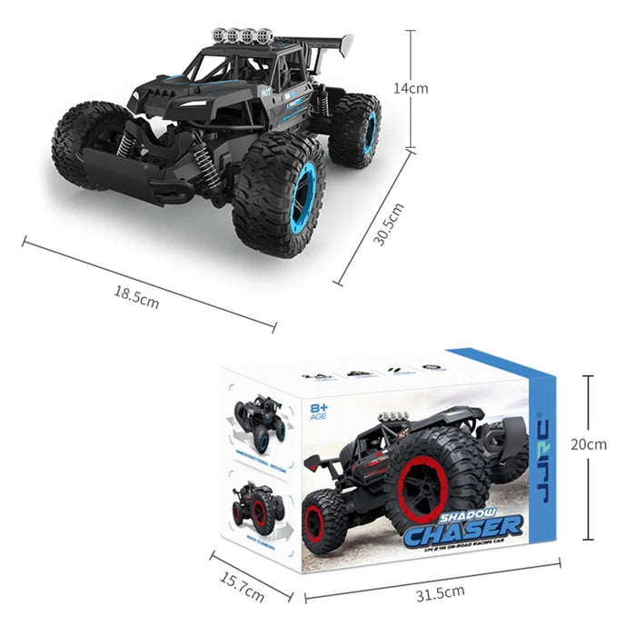 JJRC Q102 2.4G Full Scale Remote Control Racing Truck High-Speed Two-Wheel Drive Off-Road Vehicle Crash Resistance RC Car Toy - Black  /  Red - 7
